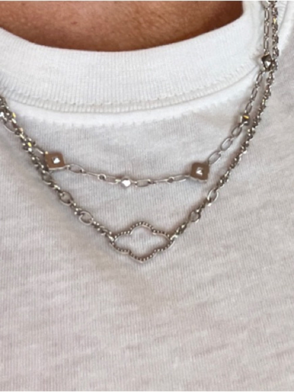 Kendra Scott Layered Silver Multi-Chain Necklace - Picture 4 of 4